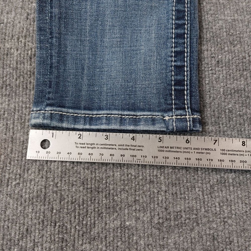 Miss Me Jeans Womens Size 26 Straight Light Wash Bling 5 Pocket Low Rise 0346 - Picture 15 of 15